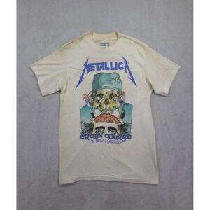 Vintage 1987 Metallica T Shirt Crash Course in Brain Surgery Size Medium Pushead